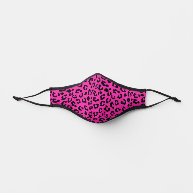 Pink and Black Leopard Print Premium Face Mask (Front)