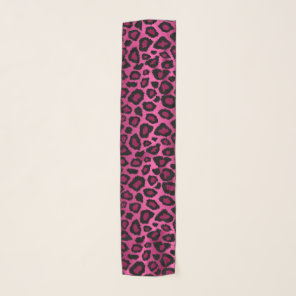 Pink and Black Leopard Print  Scarf