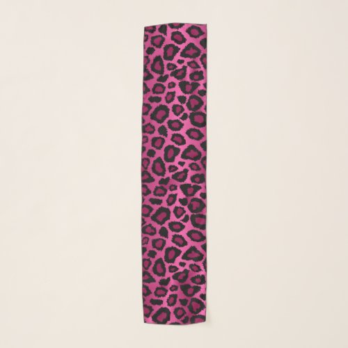 Pink and Black Leopard Print  Scarf