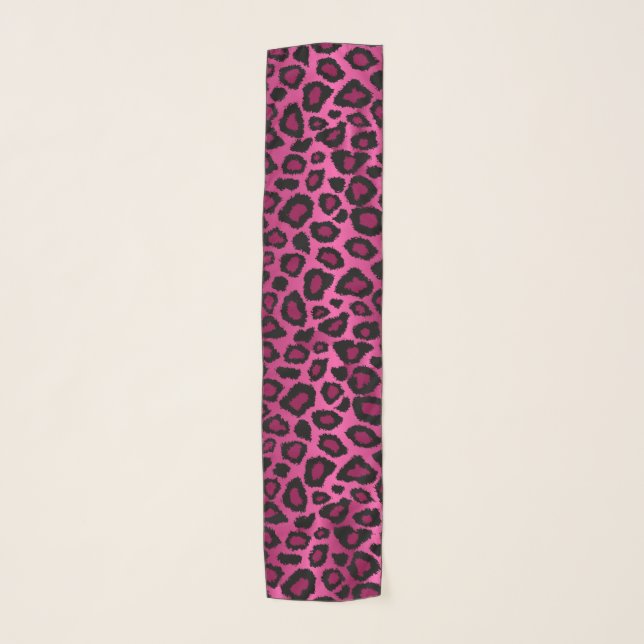 Pink and Black Leopard Print  Scarf (Front)