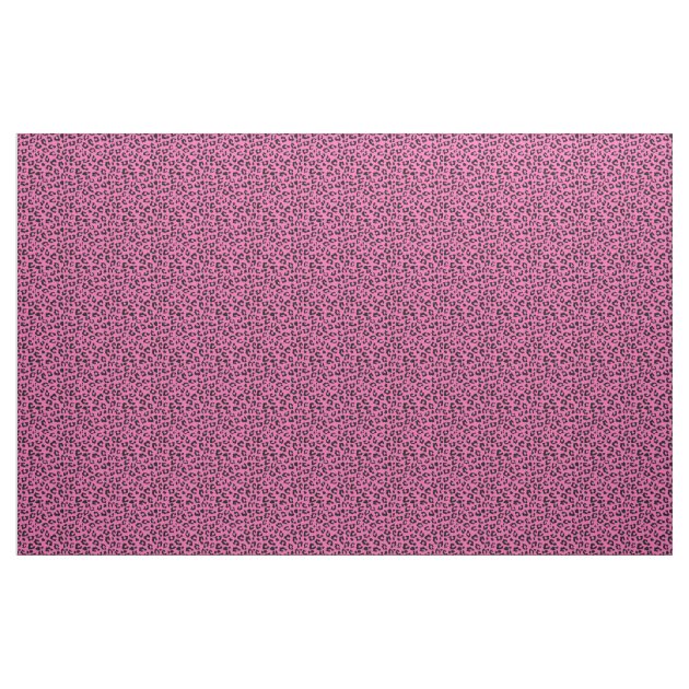 Pink And Black Leopard Print Spots Fabric | Zazzle