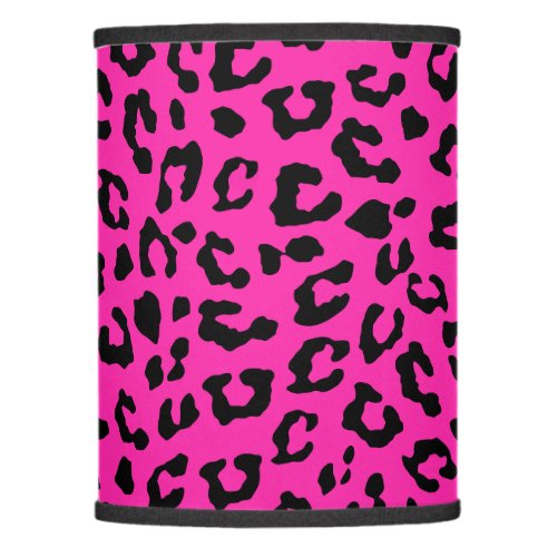 Pink and Black Leopard Print Spots Lamp Shade