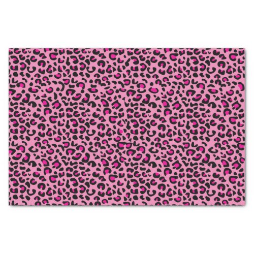 Pink and Black Leopard Print Tissue Paper
