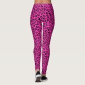 Pink and Black Leopard Spot Prints Leggings (Back)