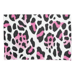 Pink And Black Leopard Spots Animal Print Pillow Case