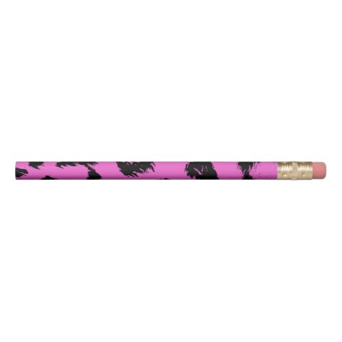 Pink and Black Leopard Spots Pencil