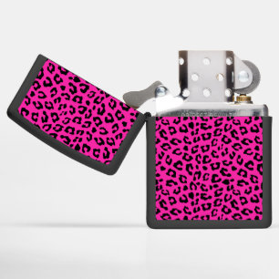 Pink and Black Leopard Spots Zippo Lighter