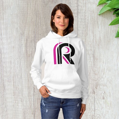 Pink And Black Letter R Hoodie