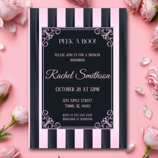 Pink and Black Lingerie Shower Invitation