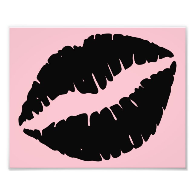 Pink and Black Lips Photo Print (Front)