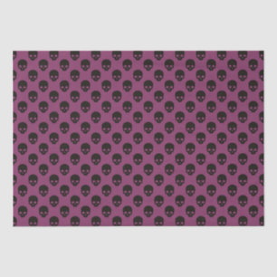 Pink and Black Little Skulls Pattern Halloween Tissue Paper