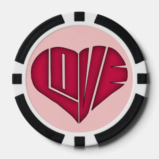 Pink and Black LOVE Personalized Couple Poker Chip