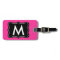Pink and black luggage tag | Personalize monogram