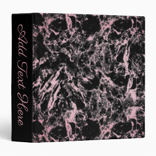 Pink and Black Marble  3 Ring Binder