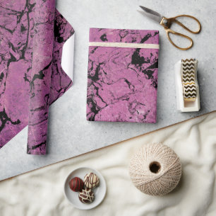 pink and black marble abstract design wrapping paper