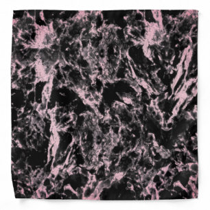 Pink and Black Marble  Bandana