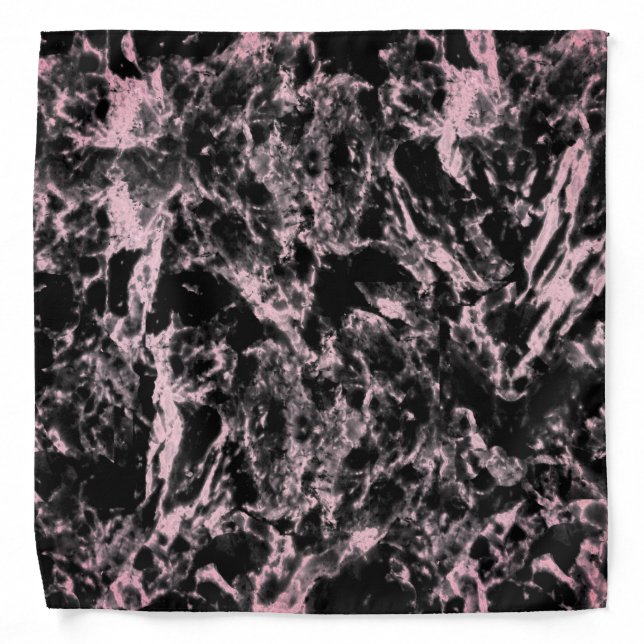 Pink and Black Marble  Bandana (Front)