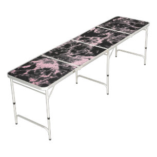 Pink and Black Marble Beer Pong Table