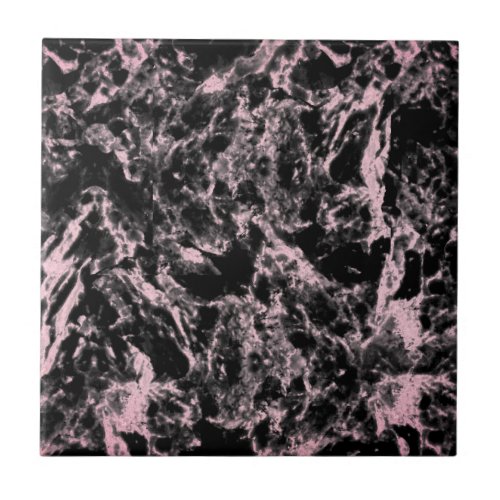 Pink and Black Marble  Ceramic Tile