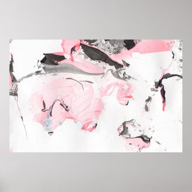 Pink and black marble texture. Hand drawn Poster (Front)