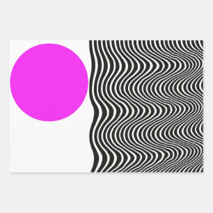 Pink and Black Mid Century Modern Art  Wrapping Paper Sheets