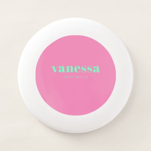 Pink and Black Minimal Modern Classic Name Wham-O Frisbee