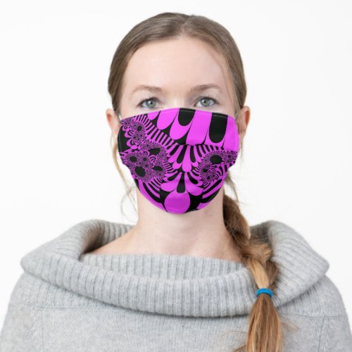 Pink and Black Mod Adult Cloth Face Mask