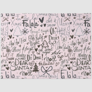 Pink and Black Modern Christmas Tissue Paper