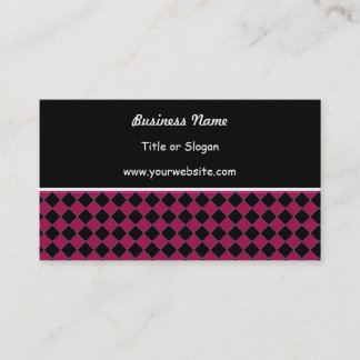 Pink and Black Modern Diamond Design Business Card