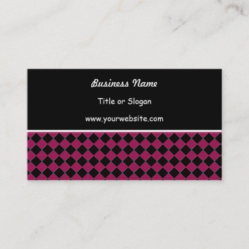 Pink and Black Modern Diamond Design Business Card