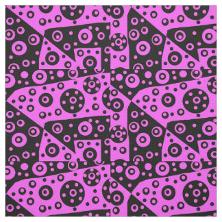 Pink and Black Modern Geometric Abstract Design Fabric