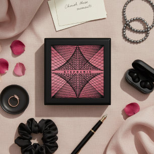Pink And Black Modern Geometric Lines Gift Box