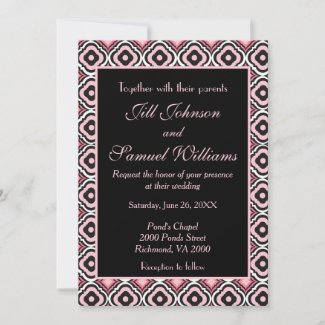 Pink and Black Modern Geometric Wedding