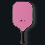 Pink and Black | Modern Monogram Pickleball Paddle<br><div class="desc">This modern pickleball paddle design features a bright pink background,  with your initials in bold black text for a look that is simple and stylish,  yet professional.</div>