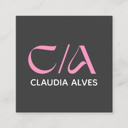 pink and black modern Qr code business card square