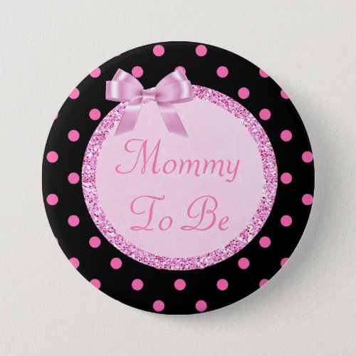 Pink and Black Mommy to Be Baby Shower Pin