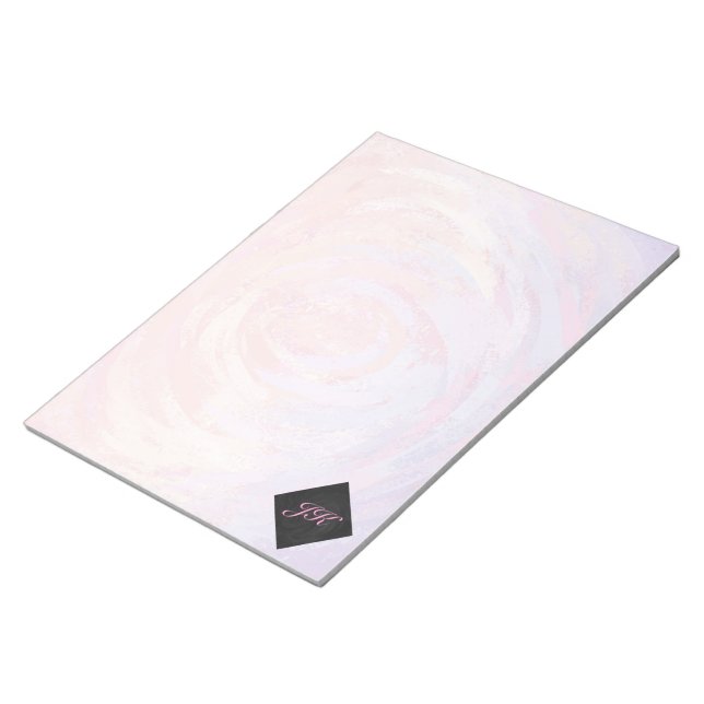 Pink and Black Monogram Notepad (Angled)