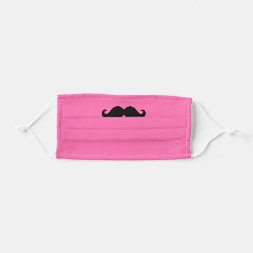 Pink and Black Mustache Adult Cloth Face Mask