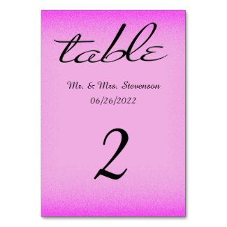 Pink and Black Name and Date Table Cards