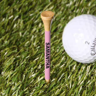 Pink and Black Name Golf Tees
