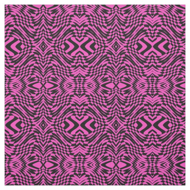 Abstract Op Art Black and White Geometric Pattern Fabric | Zazzle
