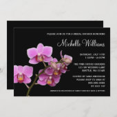 Pink and Black Orchid Bridal Shower Invitation (Front/Back)