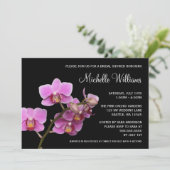 Pink and Black Orchid Bridal Shower Invitation (Standing Front)