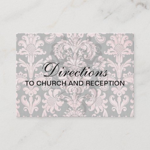 Customizable pink and black ornate fleur chic damask business card templates