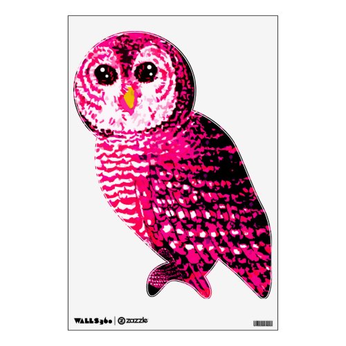 Pink and Black Owl Wall Decal