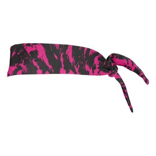 Pink and Black Paint Splatter Graffiti Tie Headband