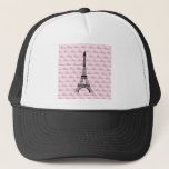 Pink And Black Paris Eiffel Tower Trucker Hat at Zazzle