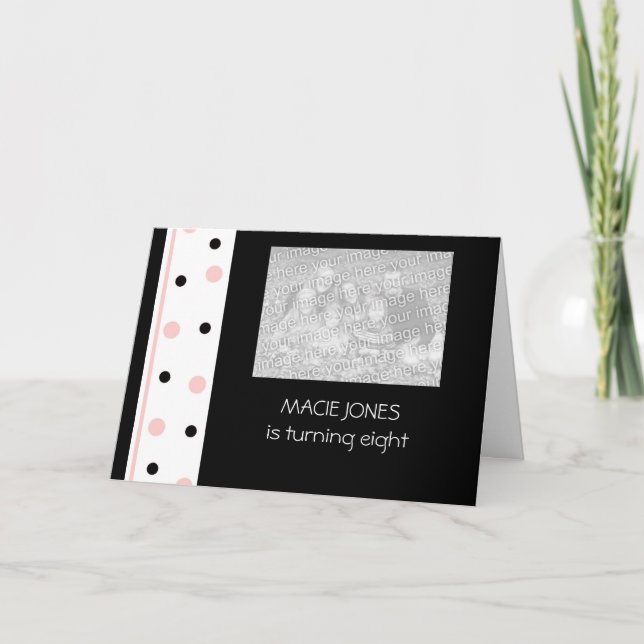 Pink and Black Party Invitations:  Customize Invitation (Front)