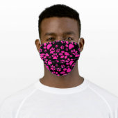 Pink and Black Paw-Prints Adult Cloth Face Mask (Worn)