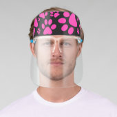 Pink and Black Paw-Prints Face Shield (Insitu)